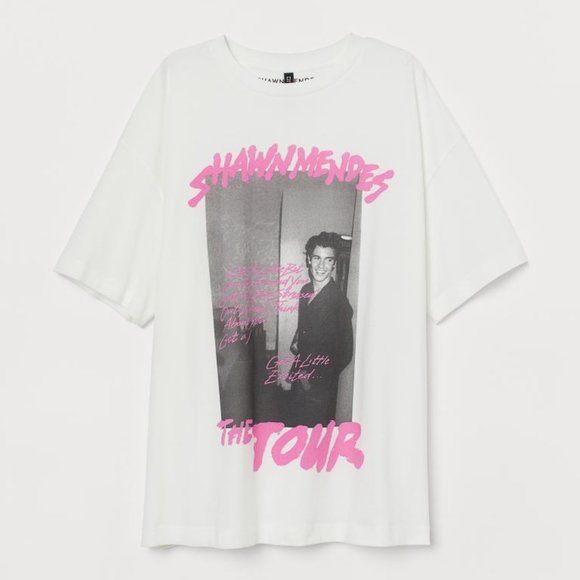 Shawn Mendes White Printed T-Shirt (NWT from H&M) - Picture 1 of 2